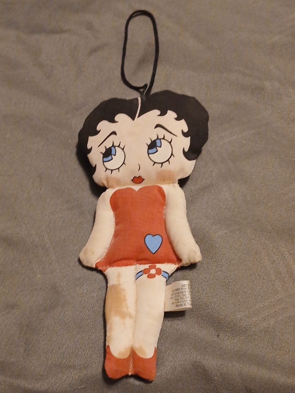Betty Boop Plush Doll in Red Dress with Blue Details